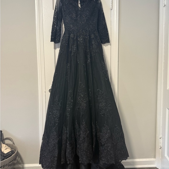Black Lace Wedding Gown